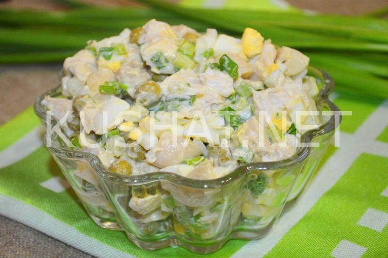 Вкусный салат с маринованными шампиньонами