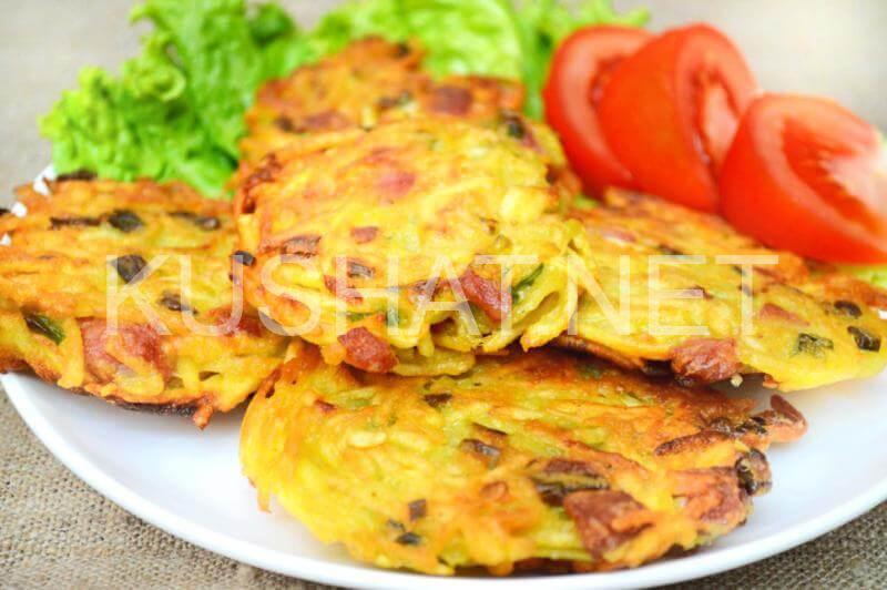 Картофельные драники с колбасой. Пошаговый рецепт с фото