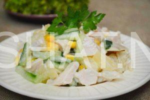 9_салат с курицей, ананасами и кукурузой