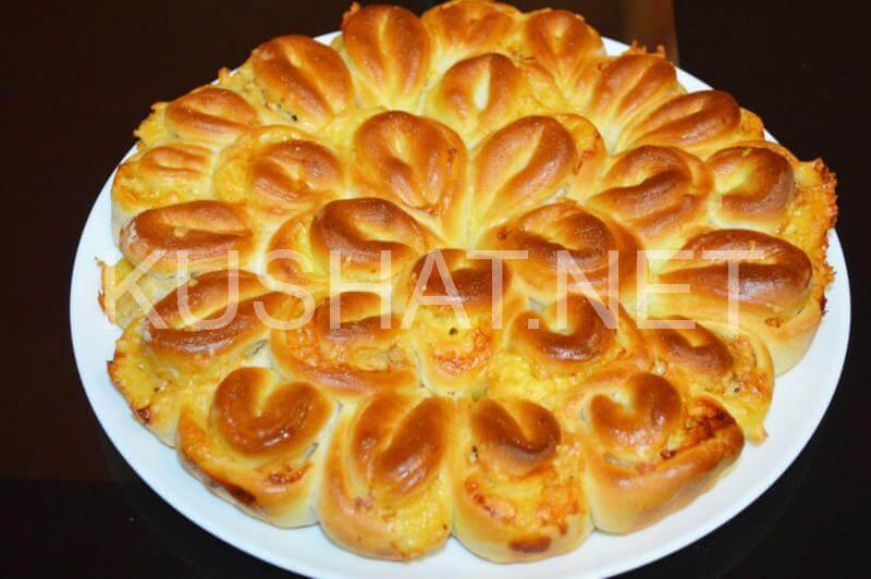 21_мясной пирог хризантема с фаршем и сыром