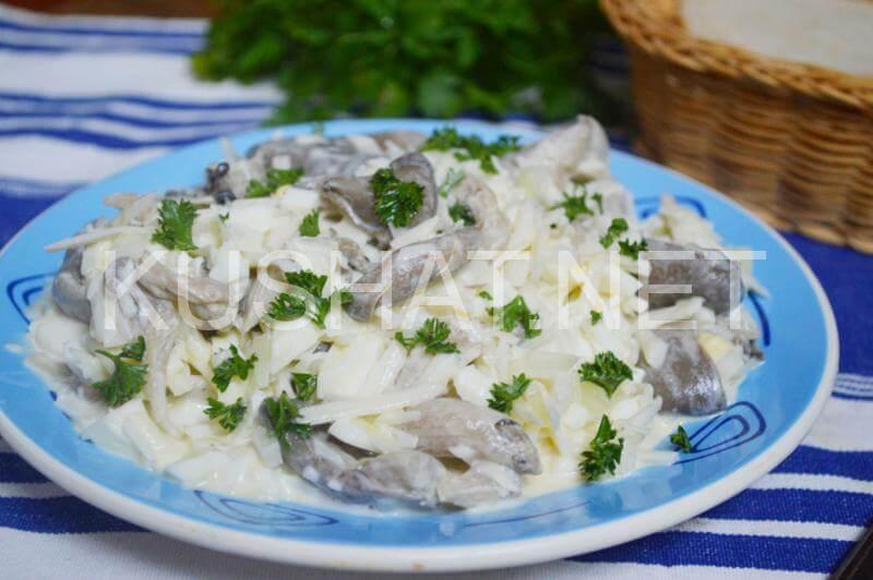 10_простой салат с вешенками, яйцом и сыром