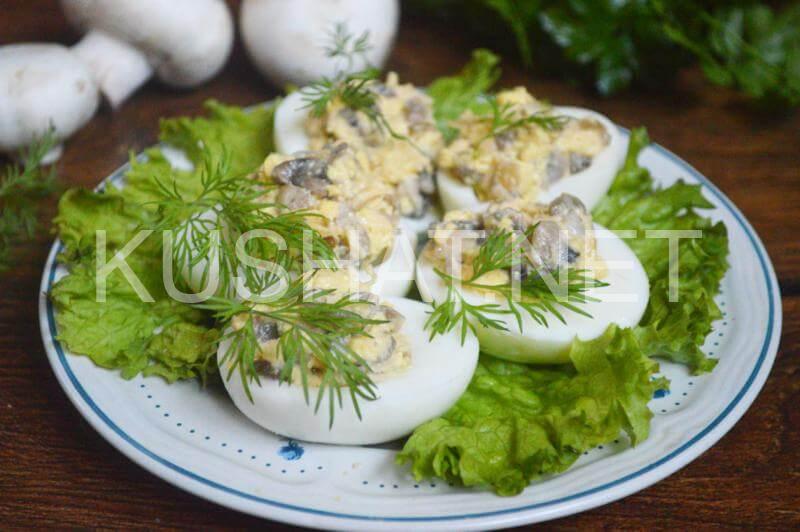 Яйца, фаршированные грибами. Пошаговый рецепт с фото