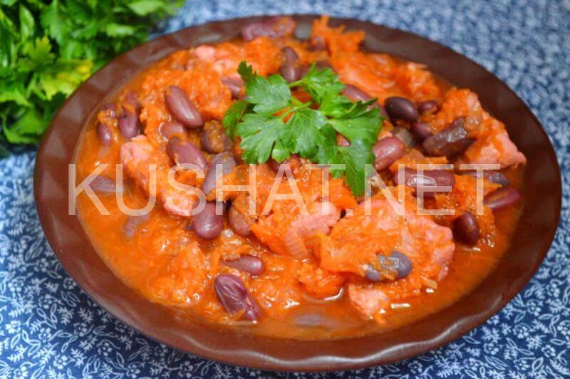 Как приготовить Фасоль тушеная с мясом и овощами по турецки рецепт пошагово
