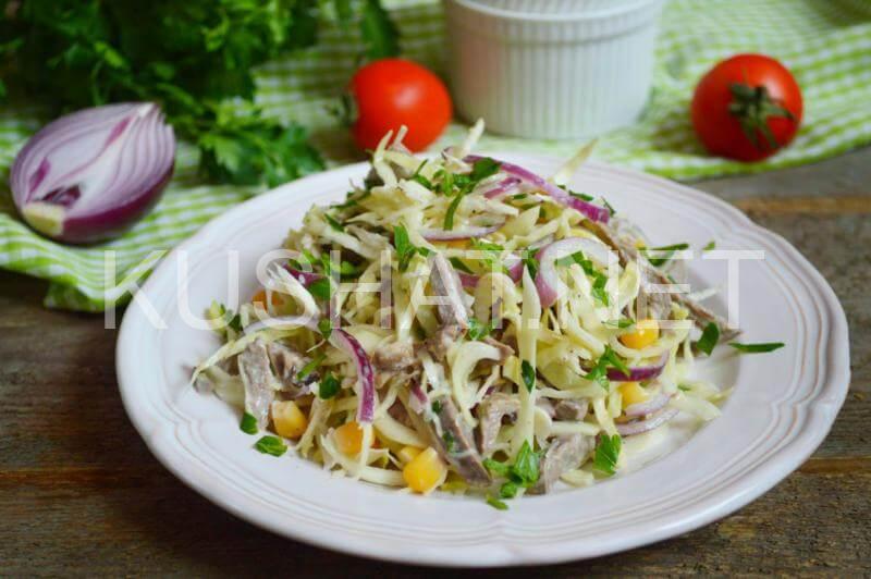 салат из капусты с мясом