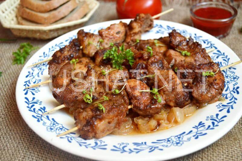 Мясо на луковой подушке в духовке как шашлык из свинины с фото и шашлык из свинины в духовке — 6 самых сочных рецептов
