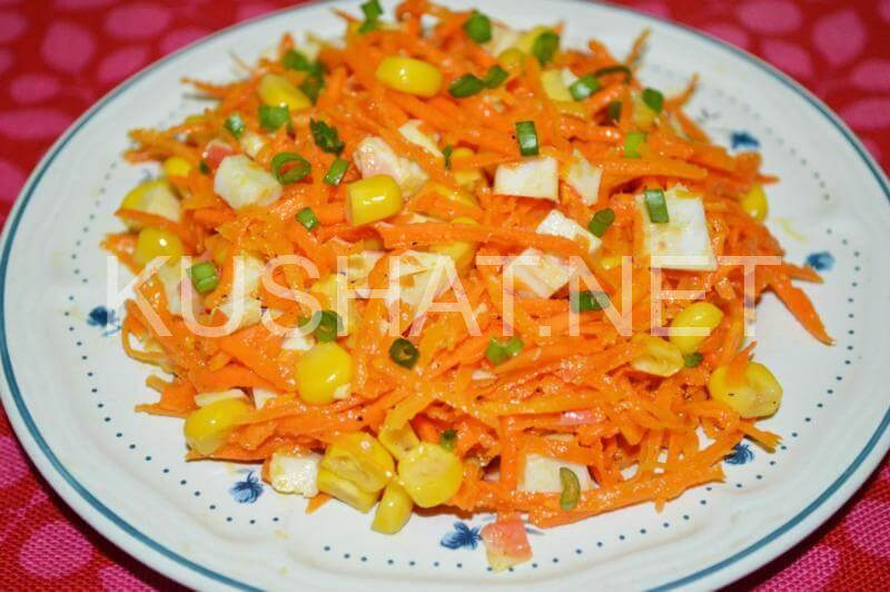 6_салат с крабовыми палочками кукурузой и корейской морковью