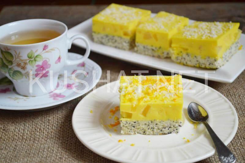 24_бисквитный торт с желе и ананасами