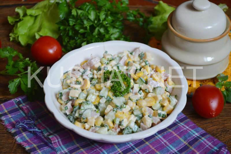 12_салат с ветчиной и свежими огурцами