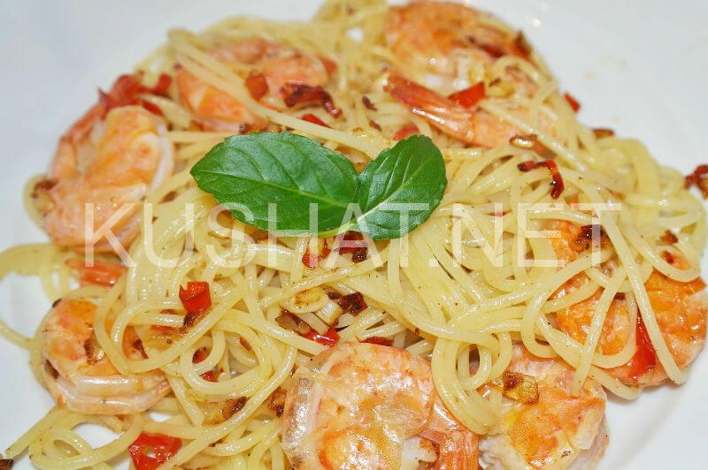 1_спагетти с креветками и чесноком