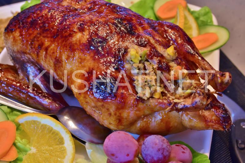 1_утка фаршированная рисом в духовке