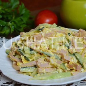 10_салат с вареной колбасой и огурцом