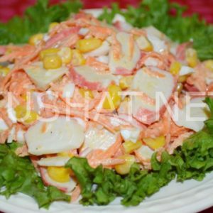 8_салат с крабовыми палочками, корейской морковью и яйцом