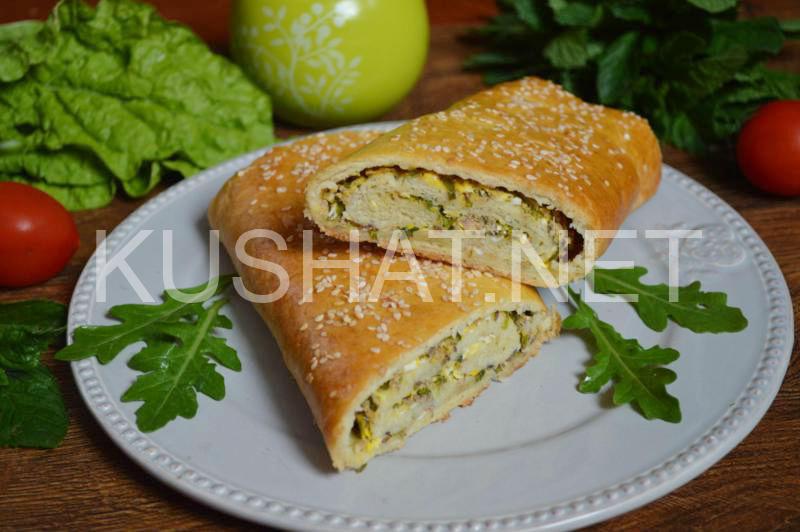 26_пирог из слоеного теста с рыбными консервами