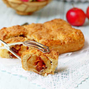 10_пирог из творожного теста с яблоками