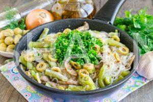 6_салат из стручковой фасоли с вешенками