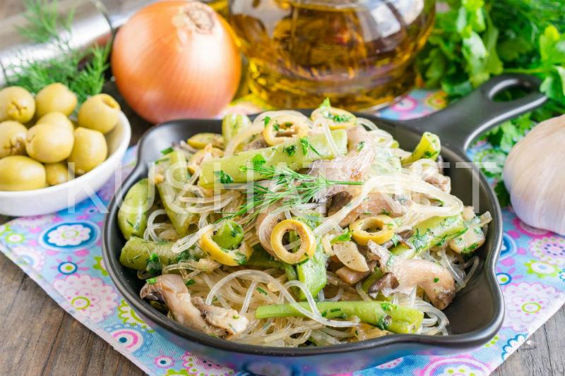 9_салат из стручковой фасоли с вешенками