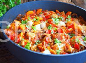 4_тушеная скумбрия с грибами и овощами