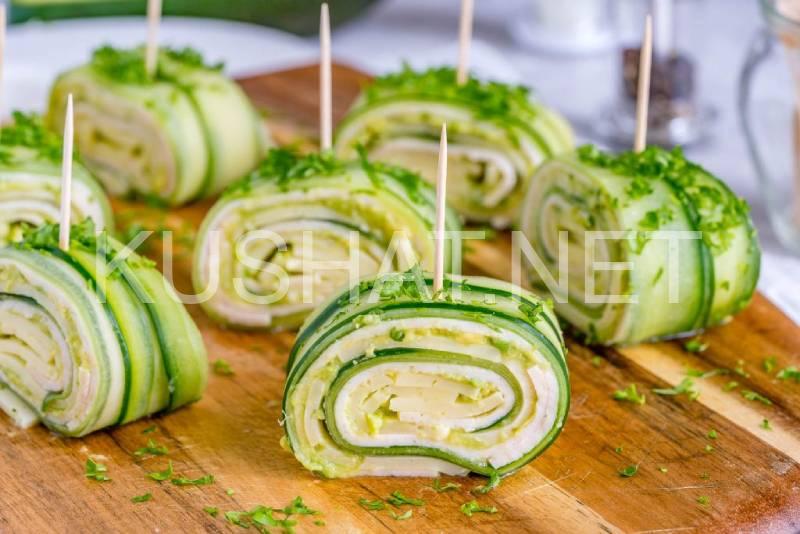 4_роллы из огурцов с ветчиной и сыром