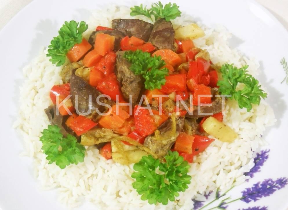 6_тушеные куриные сердечки с овощами