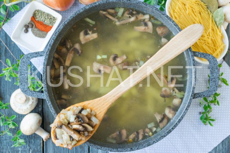 7_грибной суп с лапшой