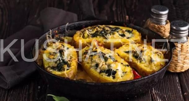 1_картофель фаршированный в сливочном соусе с вялеными помидорами