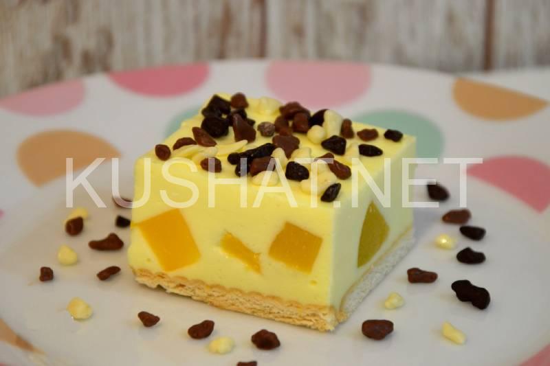 3_торт из печенья без выпечки с персиками