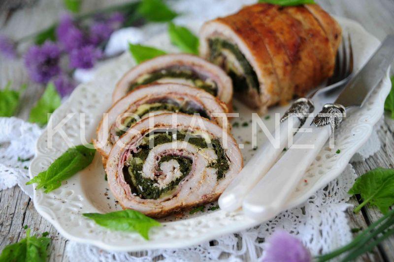 3_мясной рулет со шпинатом и сыром
