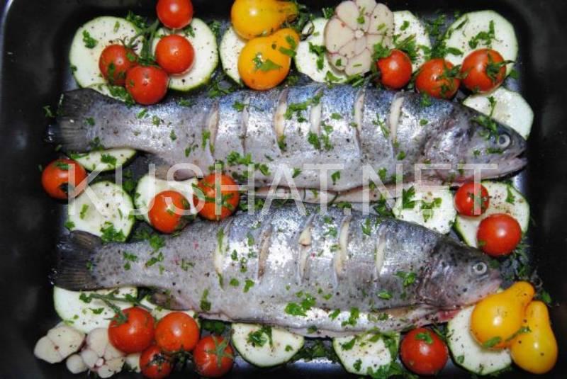 7_рыба, запеченная с овощами в духовке