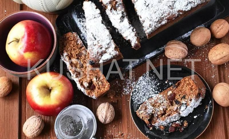 10_яблочный пирог с орехами и изюмом