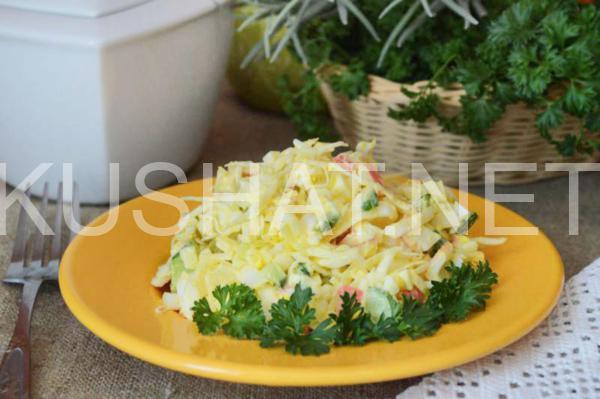 12_салат с капустой, крабовыми палочками и яйцами