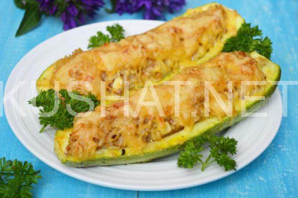10_фаршированные кабачки с фаршем и рисом в духовке