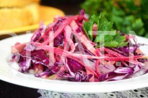 10_салат из краснокочанной капусты с колбасой и арбузной редькой