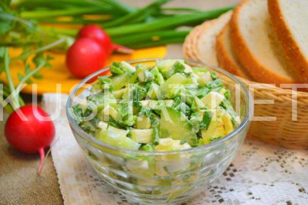 салат из зеленого лука с яйцами, огурцами и плавленым сыром 10_салат из зеленого лука с яйцами, огурцами и плавленым сыром