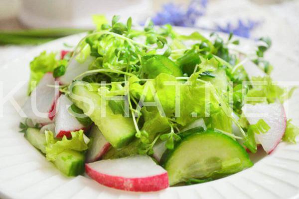 10_салат с редисом, огурцами и кресс-салатом