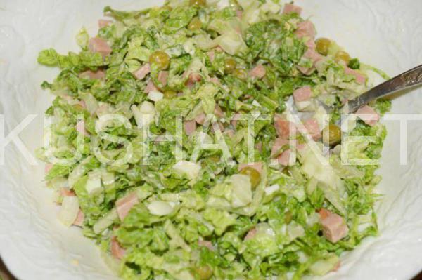 салат из пекинской капусты с колбасой и горошком 11_салат из пекинской капусты с колбасой и горошком