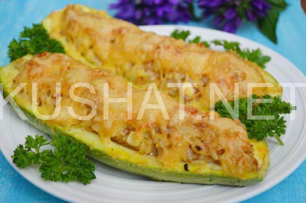 12_фаршированные кабачки с фаршем и рисом в духовке