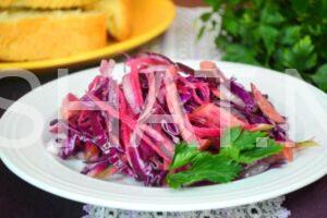 12_салат из краснокочанной капусты с колбасой и арбузной редькой