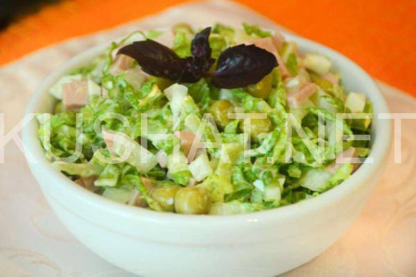 салат из пекинской капусты с колбасой и горошком 12_салат из пекинской капусты с колбасой и горошком