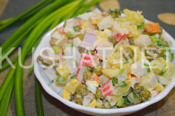 12_салат с крабовыми палочками, горошком и картошкой