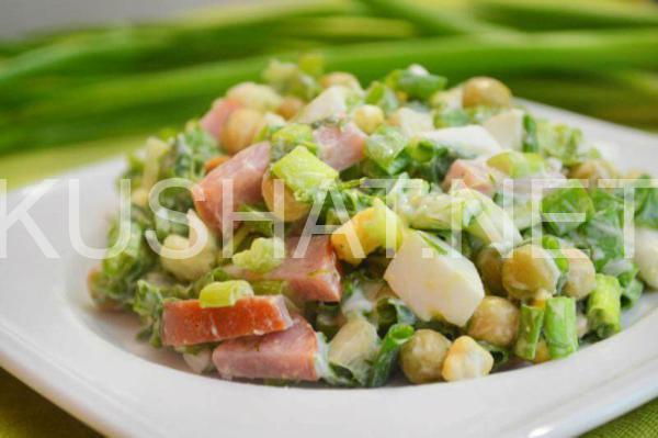 12_салат с ветчиной, горошком и зеленым луком