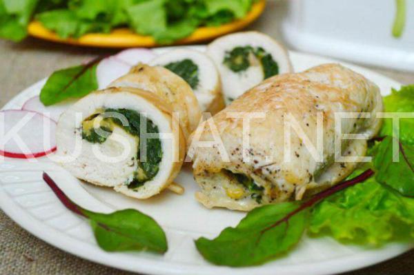 куриный рулет с сыром и шпинатом 13_куриный рулет с сыром и шпинатом