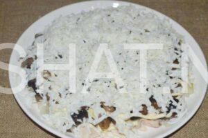 13_салат Подсолнух с чипсами, курицей и грибами