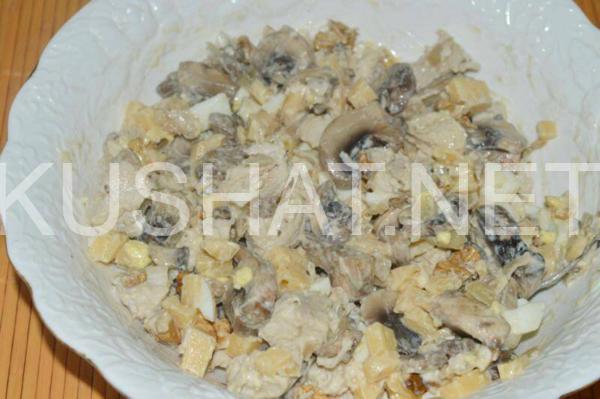 14_салат с курицей, шампиньонами и сыром