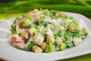 13_салат с ветчиной, горошком и зеленым луком