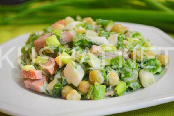 13_салат с ветчиной, горошком и зеленым луком