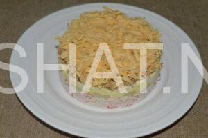 13_слоеный салат с крабовыми палочками, сыром и орехами