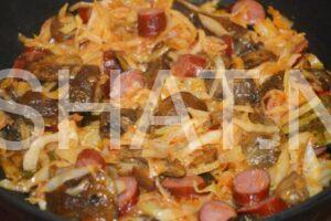 13_тушеная капуста с грибами и охотничьими колбасками