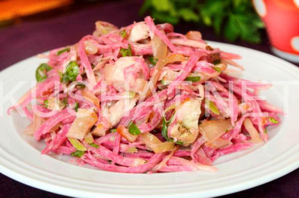 салат из редьки с мясом и луком Узбекистан 14_салат из редьки с мясом и луком Узбекистан
