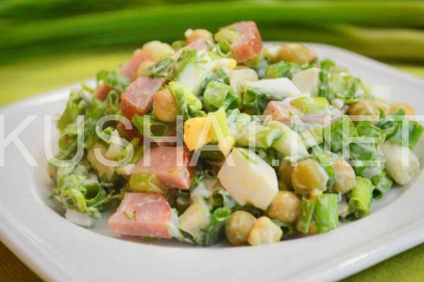 14_салат с ветчиной, горошком и зеленым луком