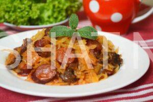 14_тушеная капуста с грибами и охотничьими колбасками